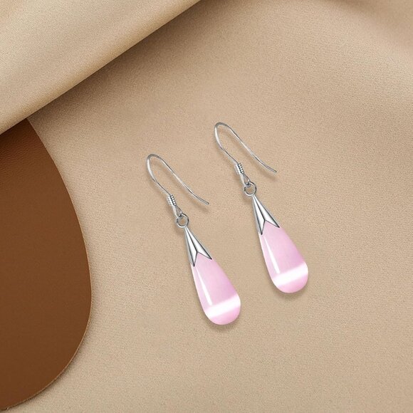 Women's Purple Trendy Handmade Lightweight Long Teardrop Long chain Earrings - Picture 5 of 7